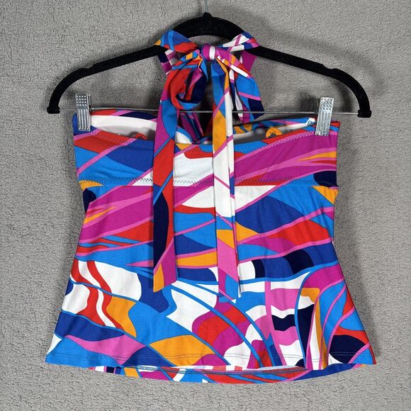 NWT Trina Turk Rio Convertible Bandeau Tankini Set Women’s Size 6 Psychedelic - Picture 13 of 16
